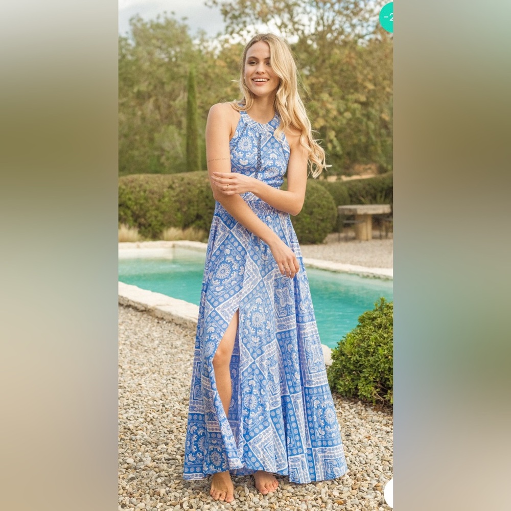 Jaase Purple and Blue Sleeveless Dress